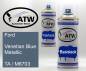 Preview: Ford, Venetian Blue Metallic, TA / M6703: 400ml Sprühdose + 400ml Klarlack - Set, von ATW Autoteile West.